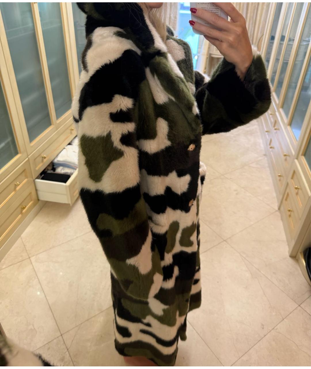 ERMANNO SCERVINO Хаки меховая шуба, фото 4