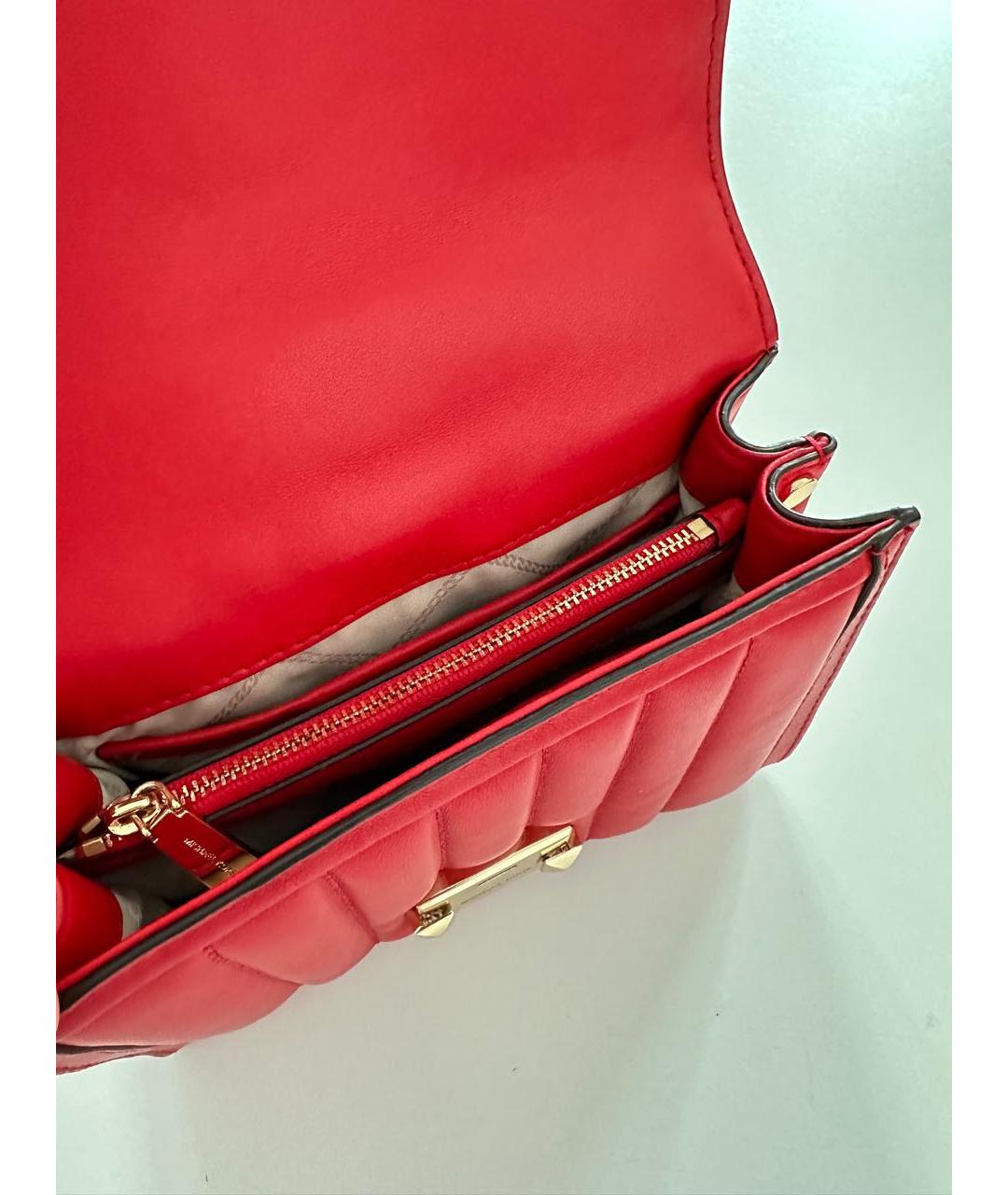 MICHAEL KORS Красная кожаная сумка через плечо, фото 6