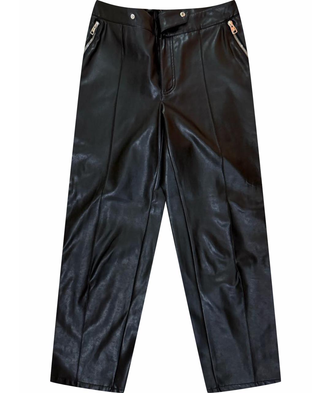 ERMANNO SCERVINO Черные кожаные брюки широкие, фото 1