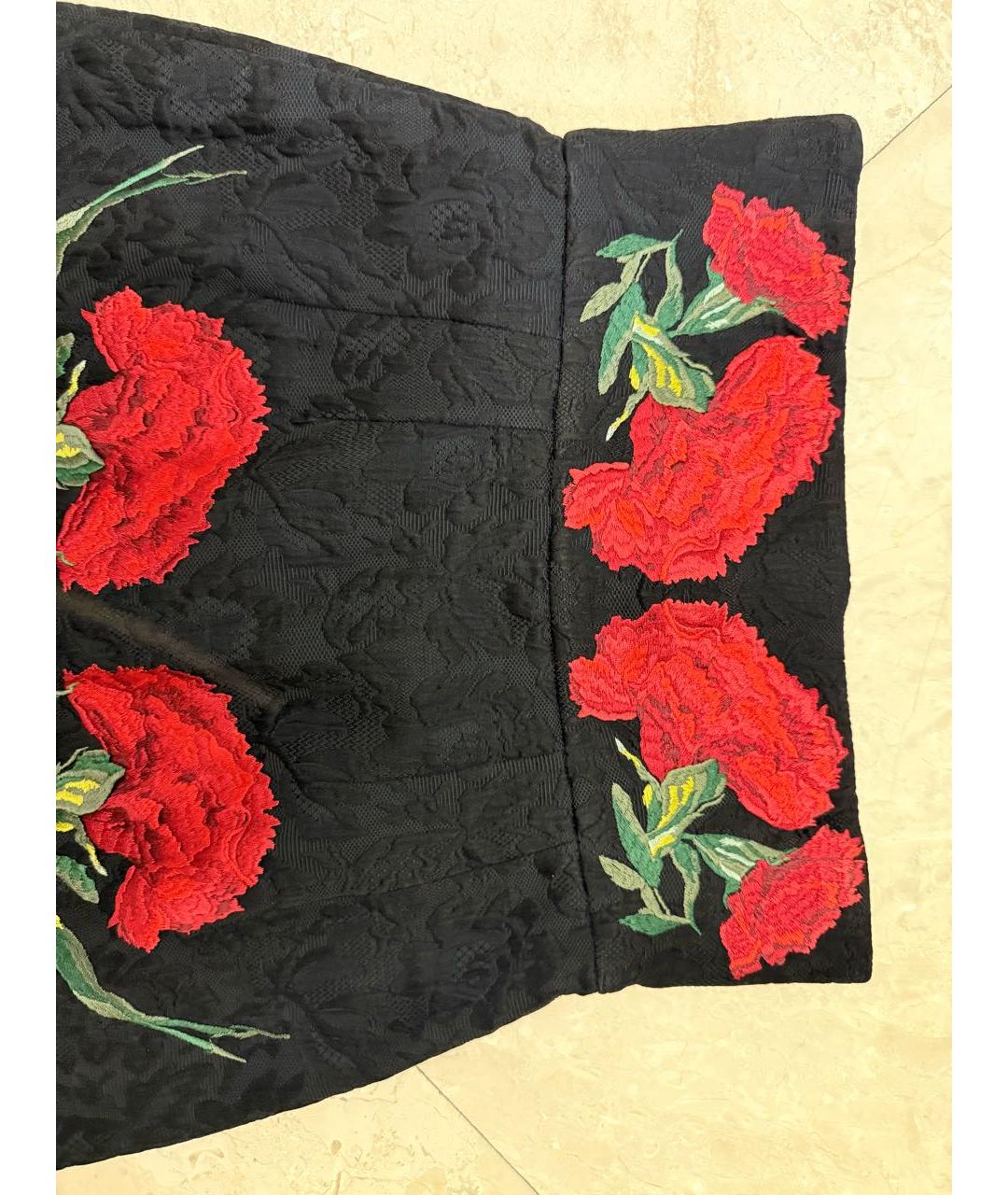 DOLCE&GABBANA Черная хлопковая юбка мини, фото 3