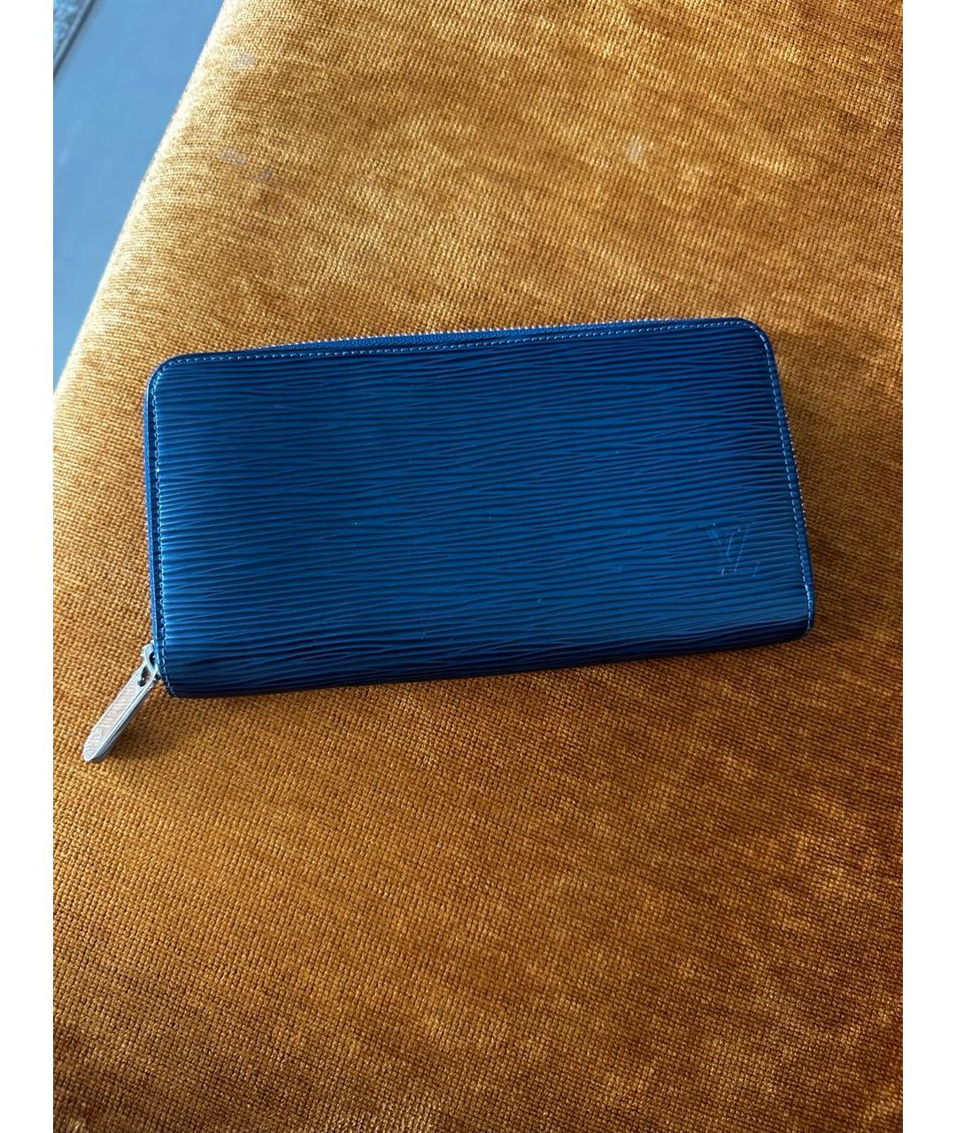 LOUIS VUITTON Темно-синий кожаный кошелек, фото 2