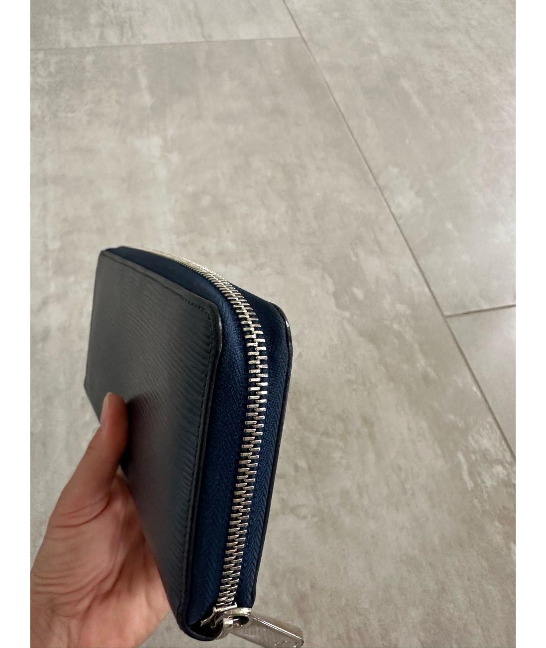 LOUIS VUITTON Темно-синий кожаный кошелек, фото 5