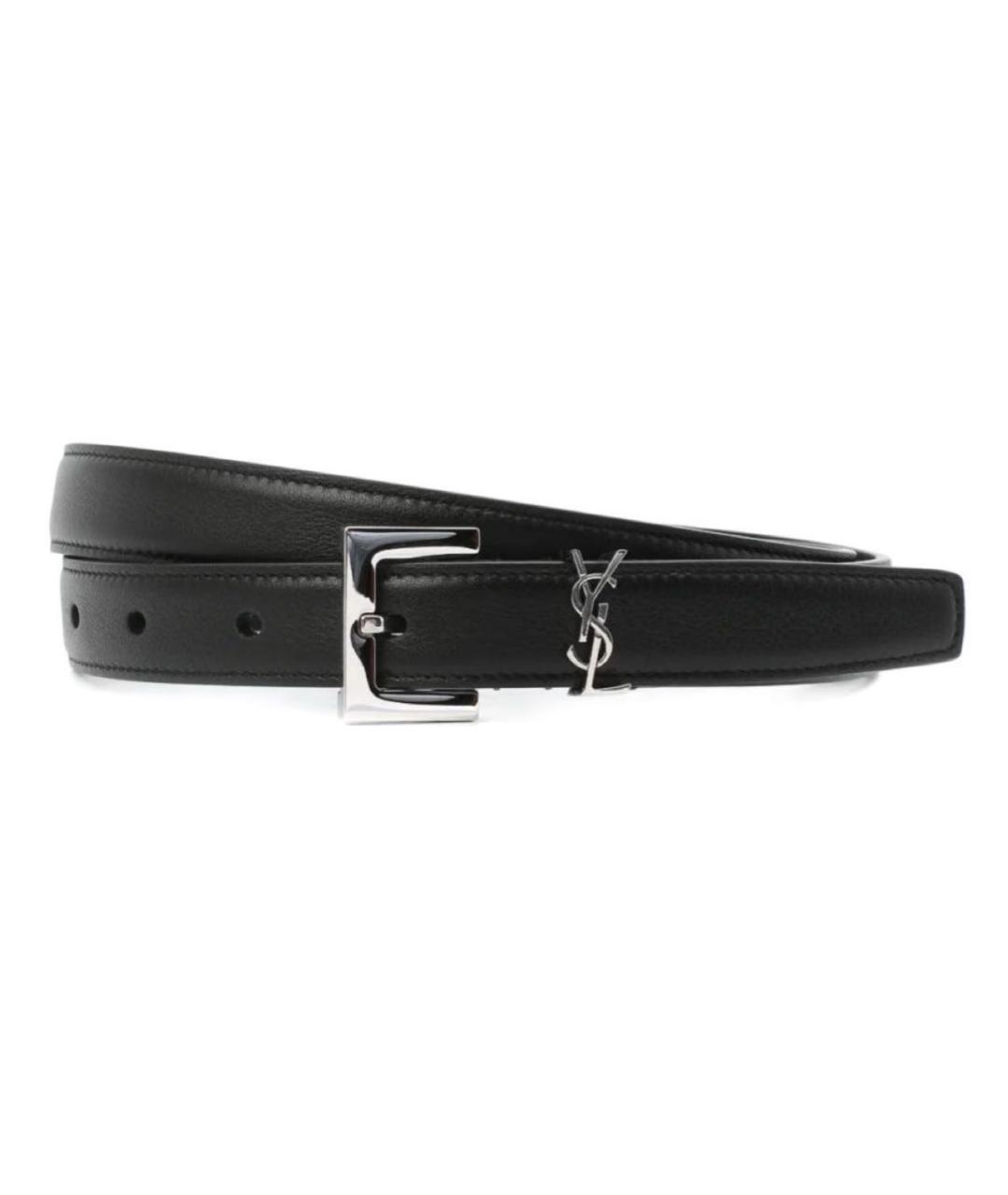 SAINT LAURENT Черный кожаный ремень, фото 9
