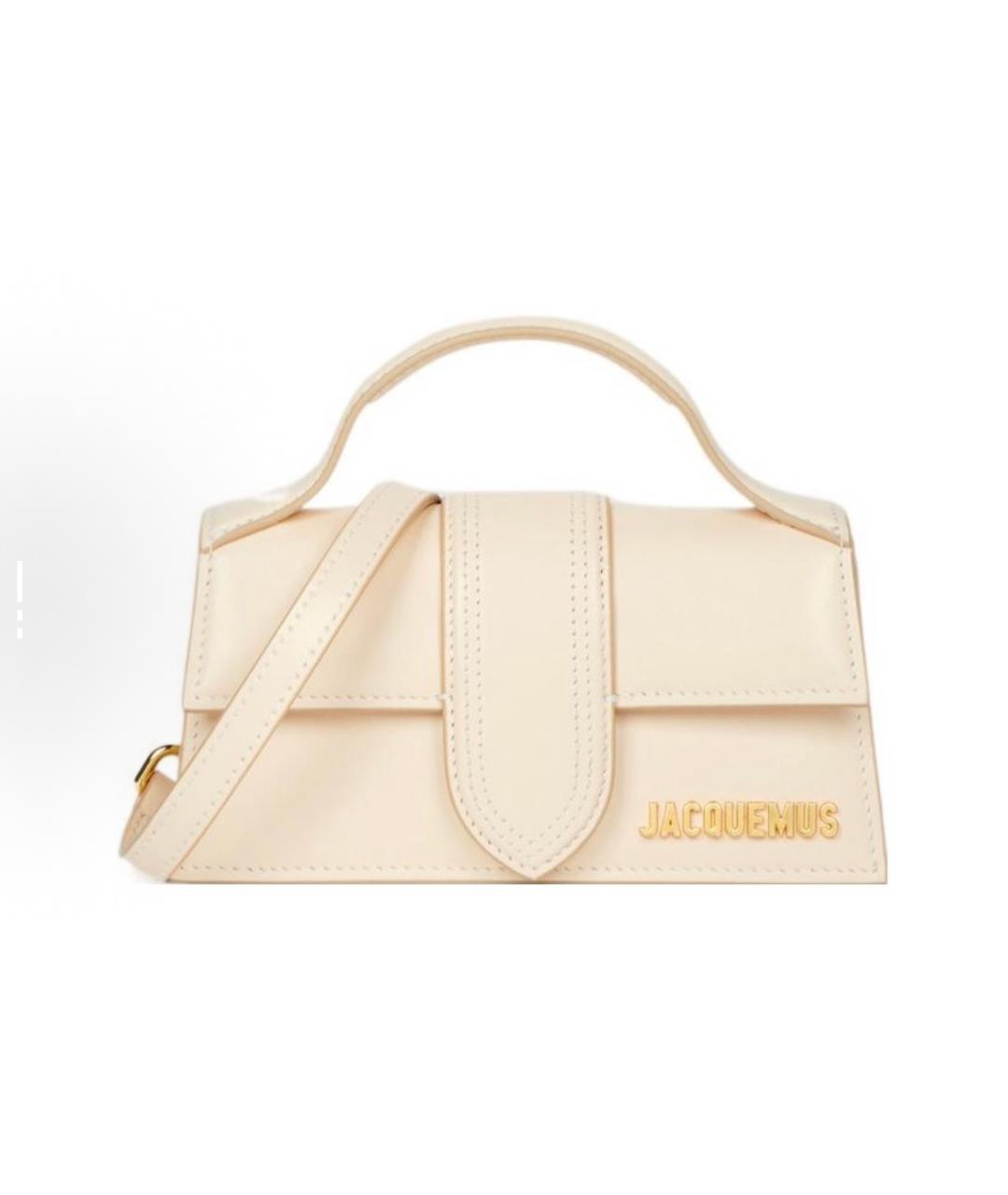 JACQUEMUS Желтая кожаная сумка с короткими ручками, фото 8