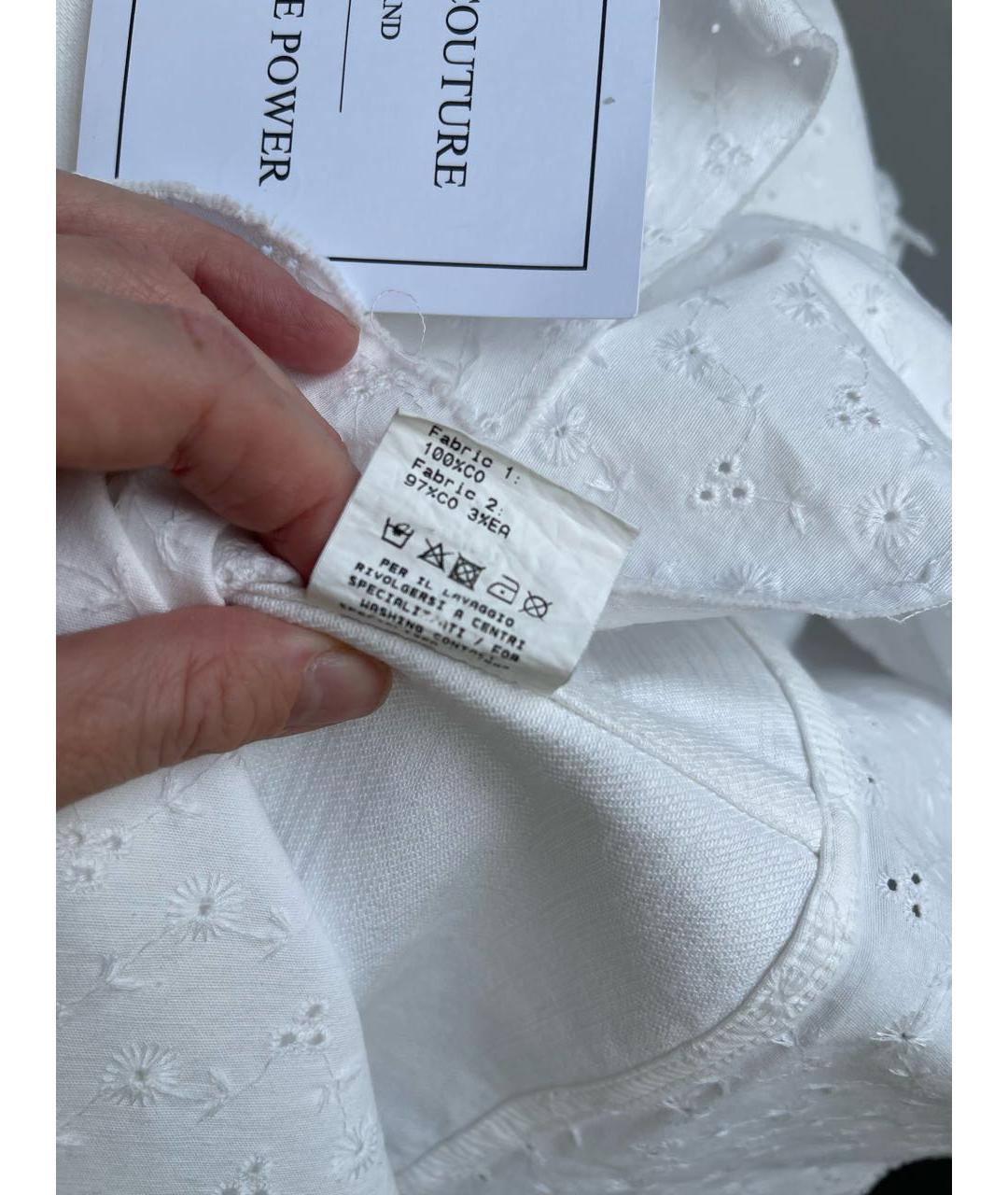 FORTE COUTURE Белая хлопковая юбка мини, фото 4