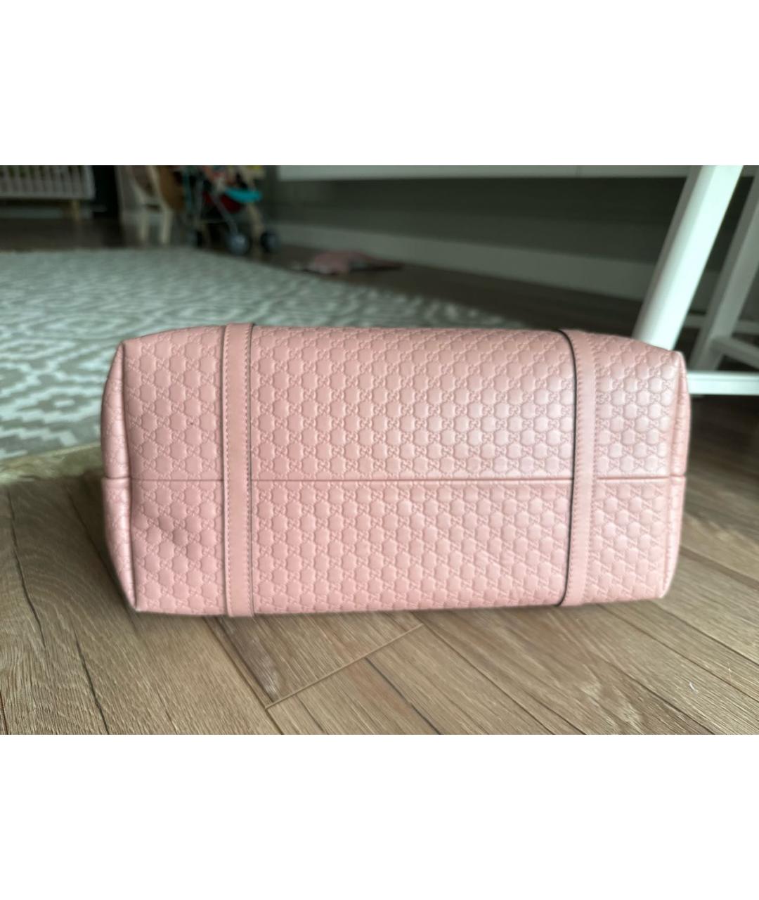 GUCCI Розовая кожаная сумка тоут, фото 3