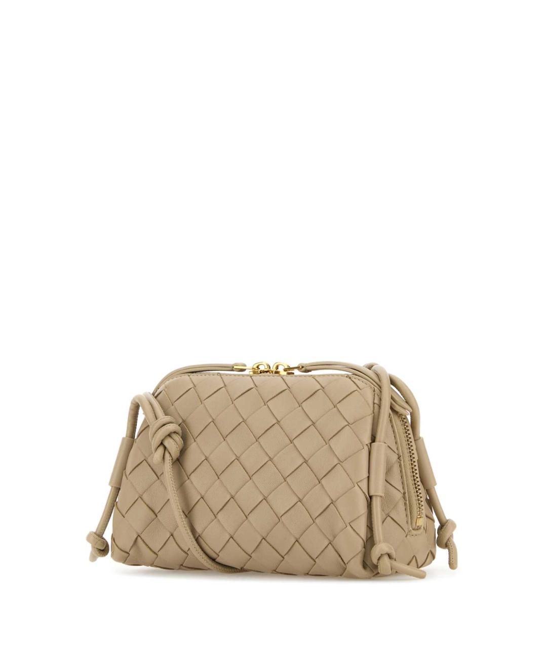 BOTTEGA VENETA Бежевая кожаная сумка через плечо, фото 2