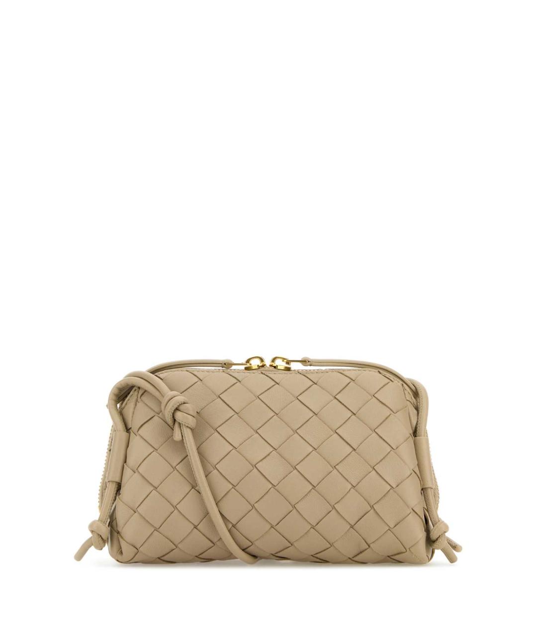 BOTTEGA VENETA Бежевая кожаная сумка через плечо, фото 3
