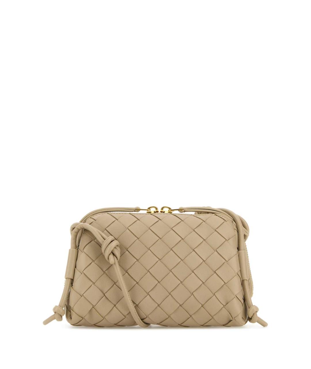 BOTTEGA VENETA Бежевая кожаная сумка через плечо, фото 1
