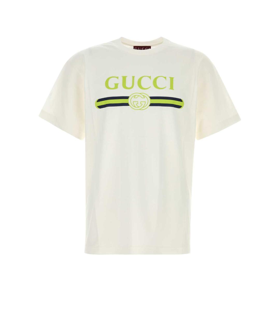 GUCCI Белая хлопковая футболка, фото 1