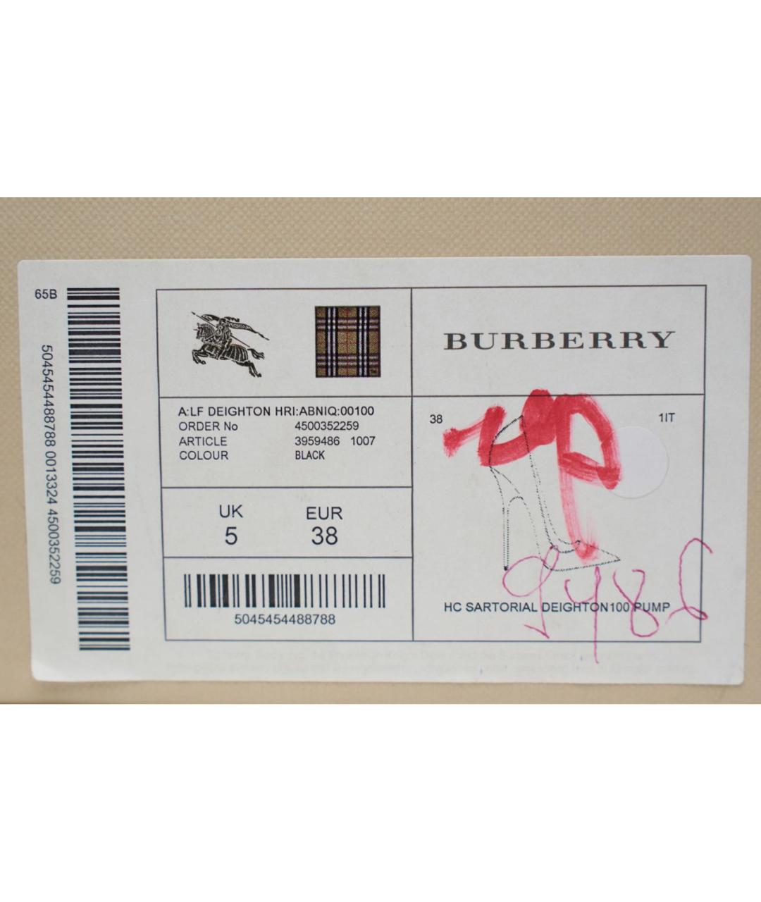 BURBERRY Черные кожаные туфли, фото 5