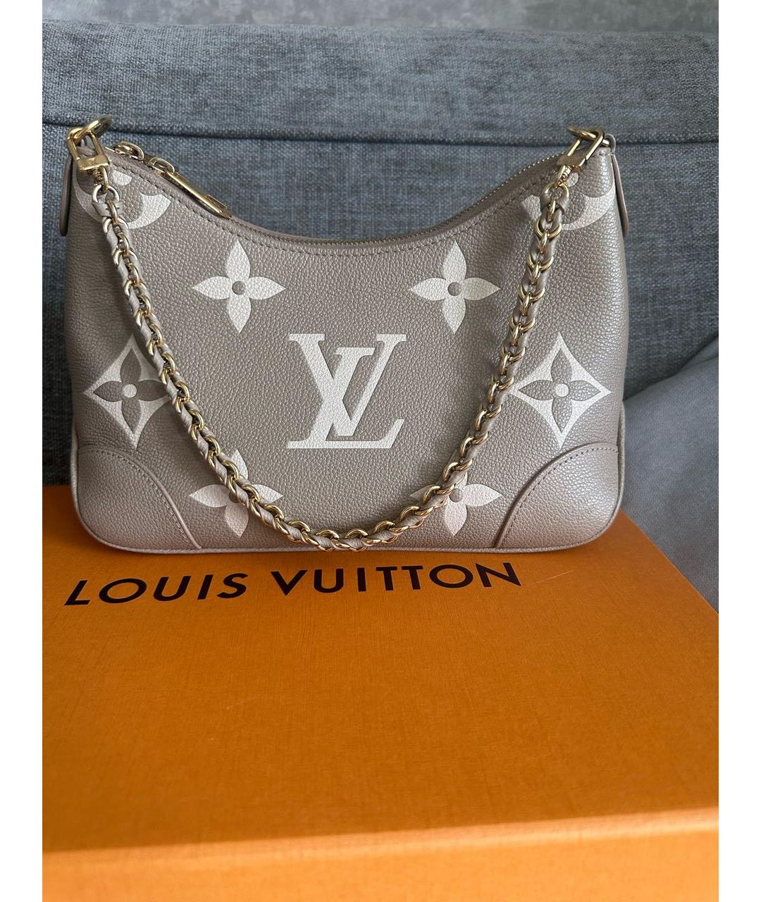 LOUIS VUITTON Бежевая кожаная сумка через плечо, фото 8