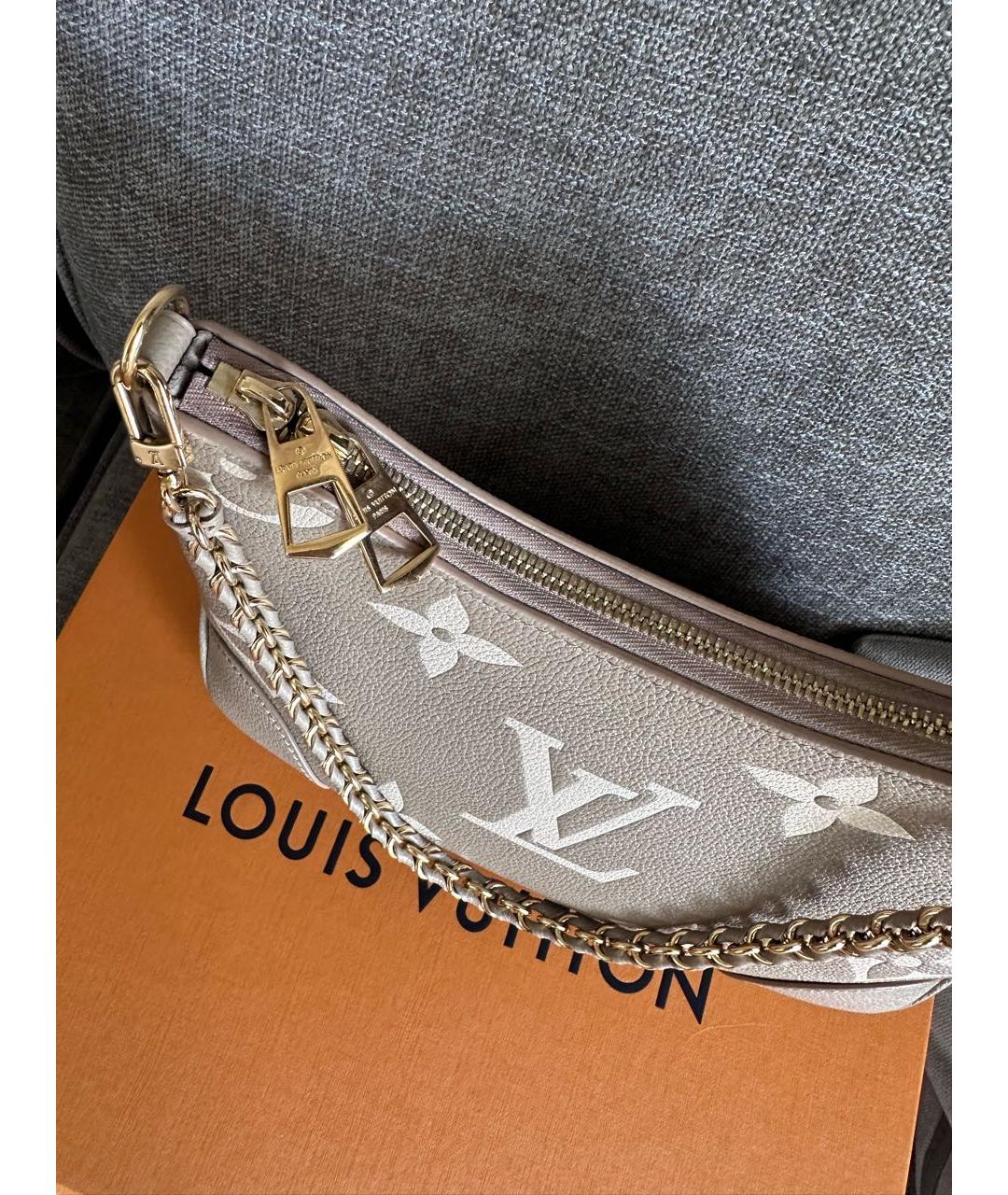 LOUIS VUITTON Бежевая кожаная сумка через плечо, фото 3