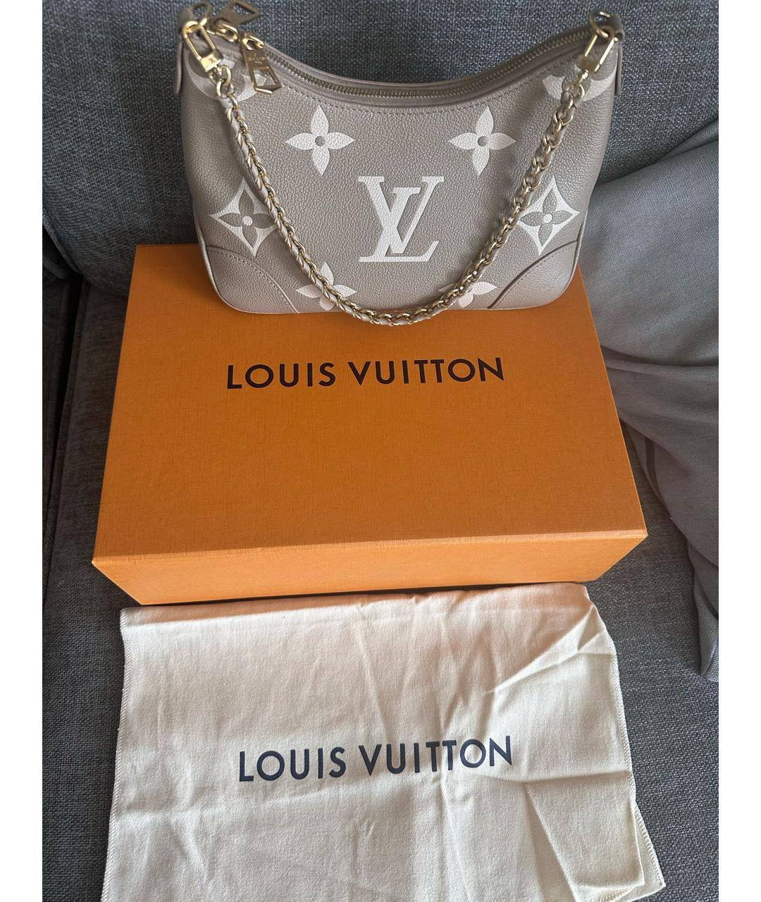 LOUIS VUITTON Бежевая кожаная сумка через плечо, фото 2