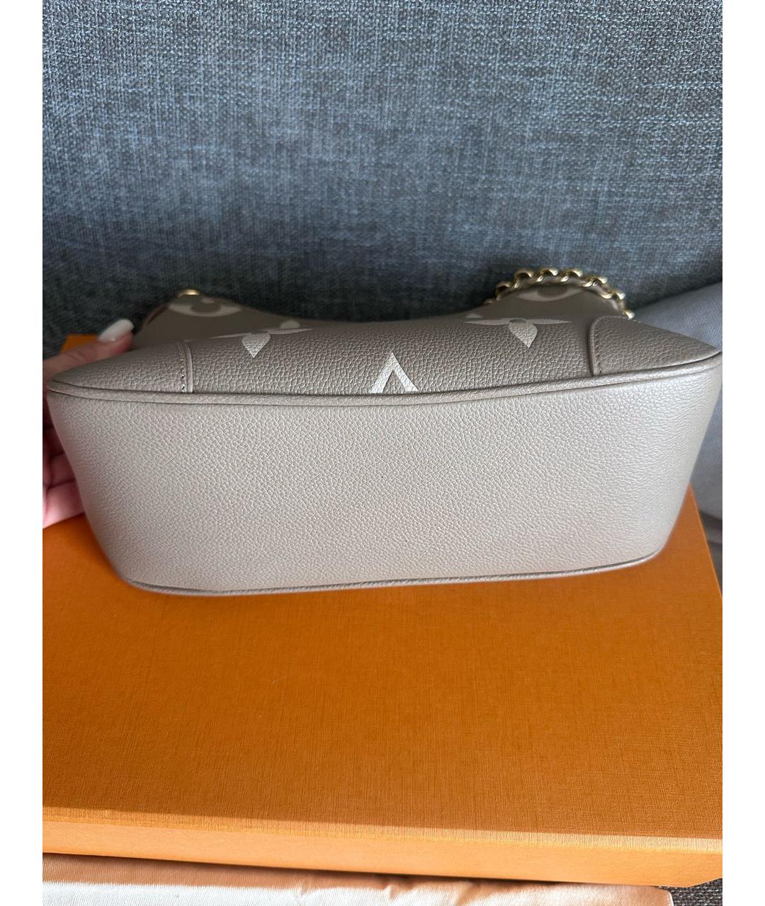 LOUIS VUITTON Бежевая кожаная сумка через плечо, фото 4