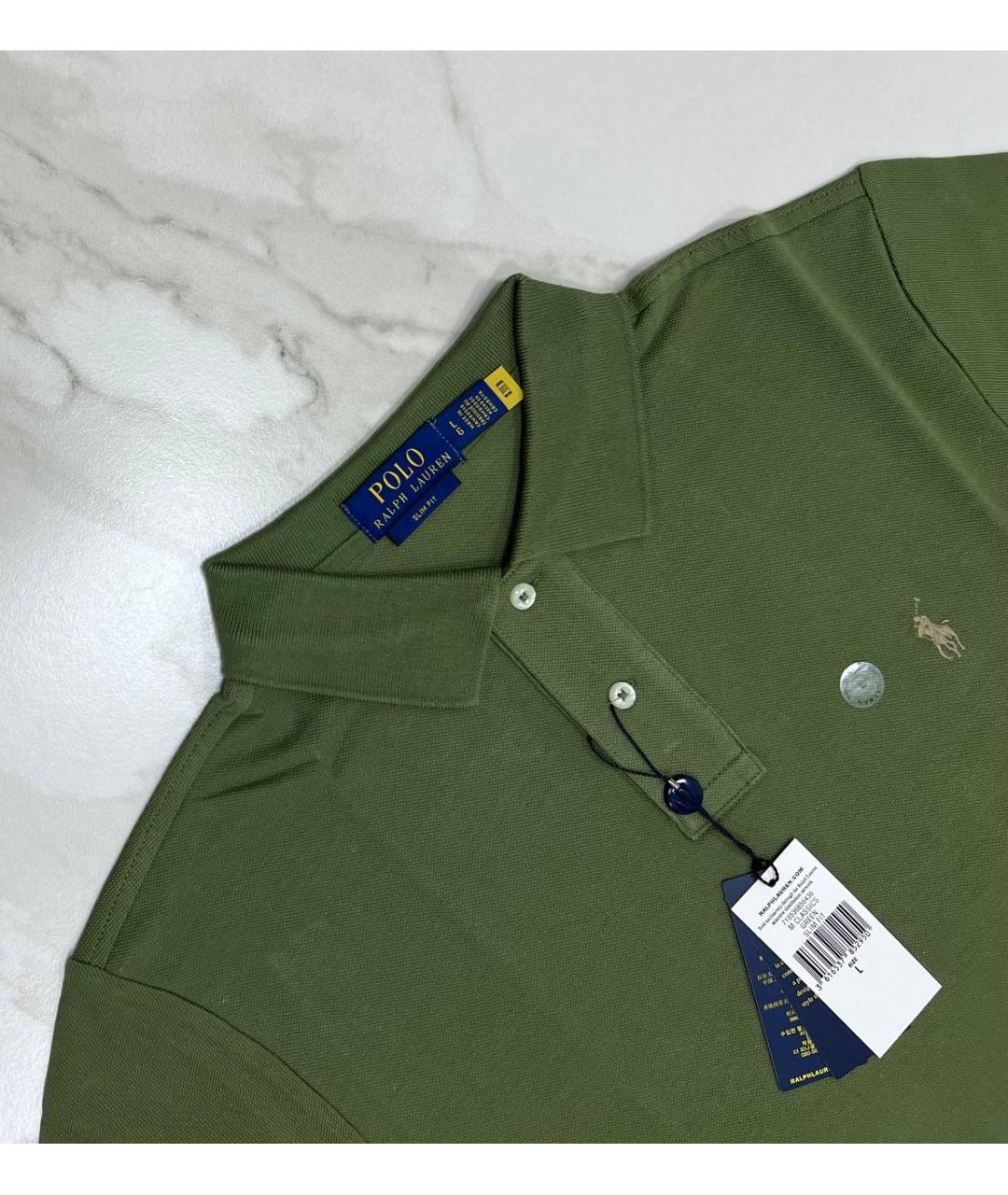 POLO RALPH LAUREN Зеленые поло с коротким рукавом, фото 2