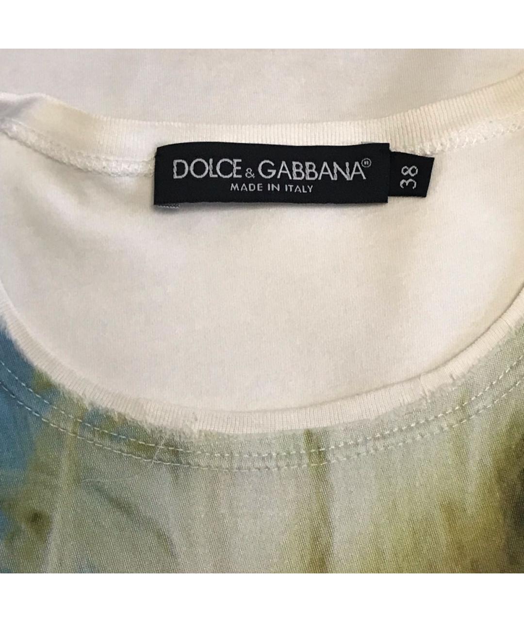 DOLCE&GABBANA Белая хлопковая футболка, фото 4