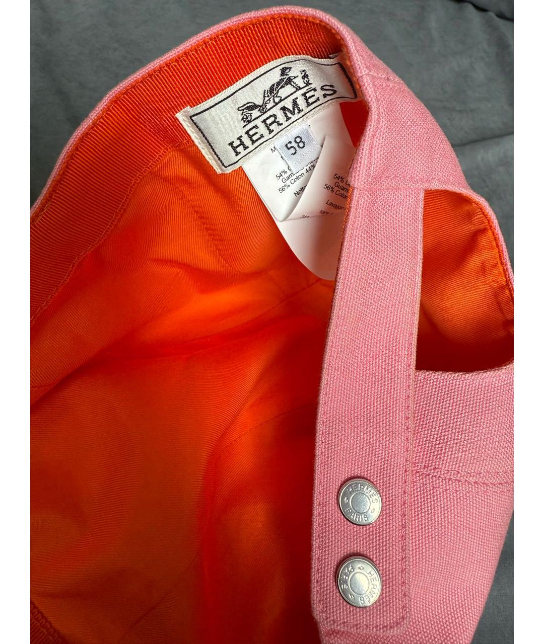 HERMES Розовая хлопковая кепка, фото 5