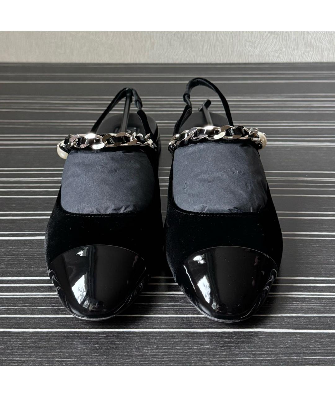 MIU MIU Черные бархатные туфли, фото 3