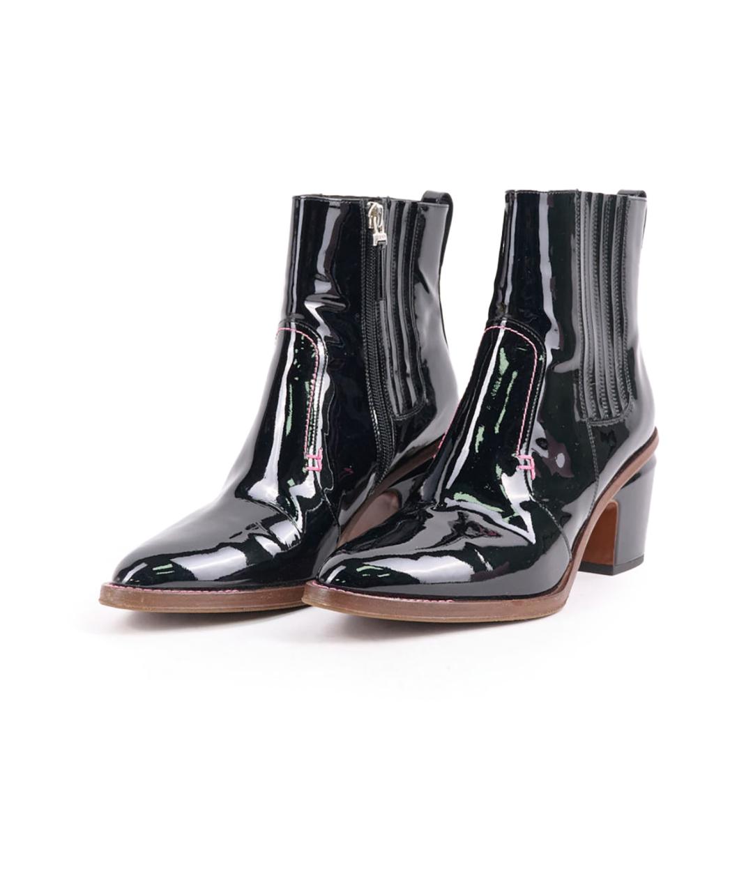 FENDI Черные ботильоны из лакированной кожи, фото 5