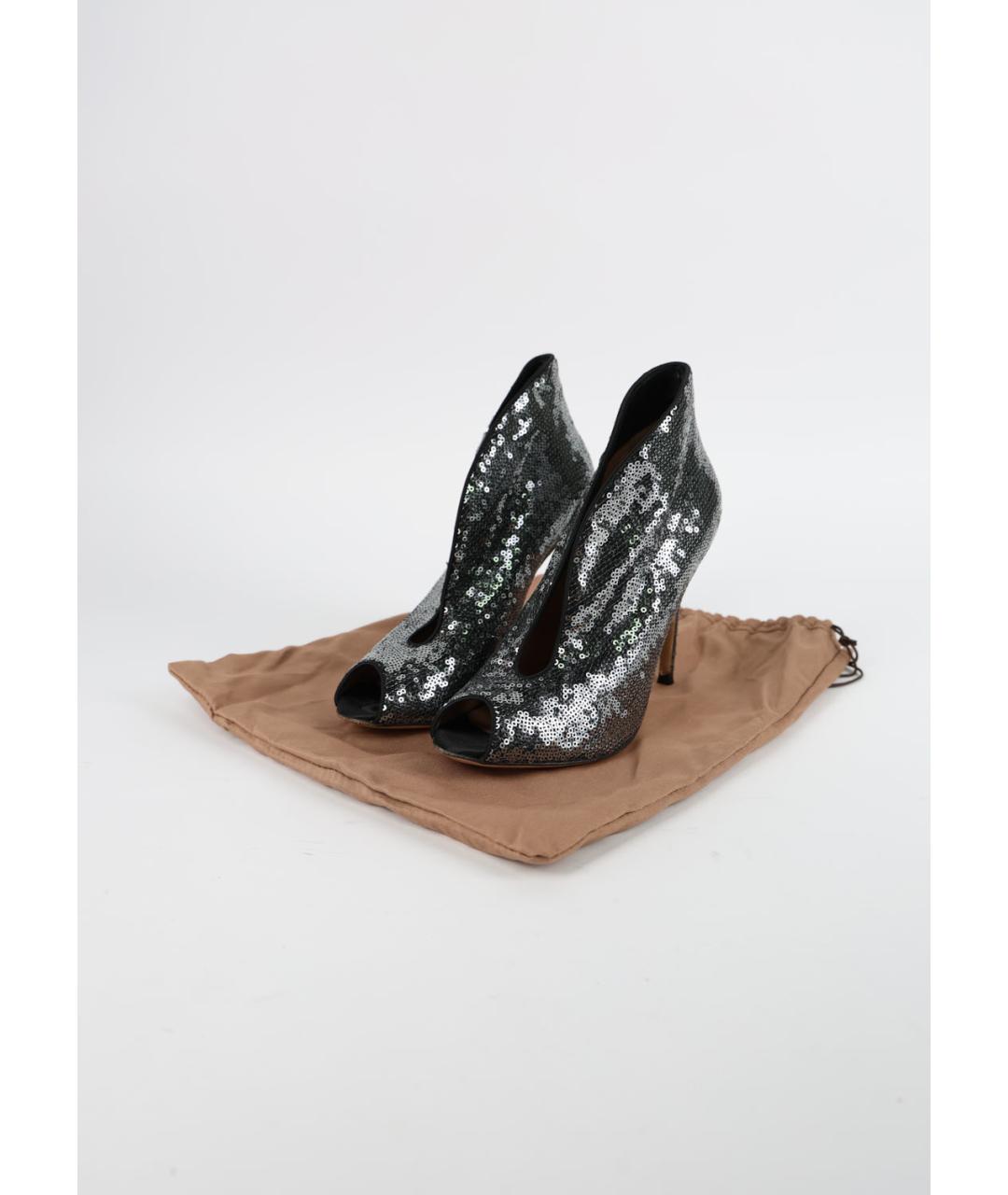 GIANVITO ROSSI Серебряные кожаные ботильоны, фото 6