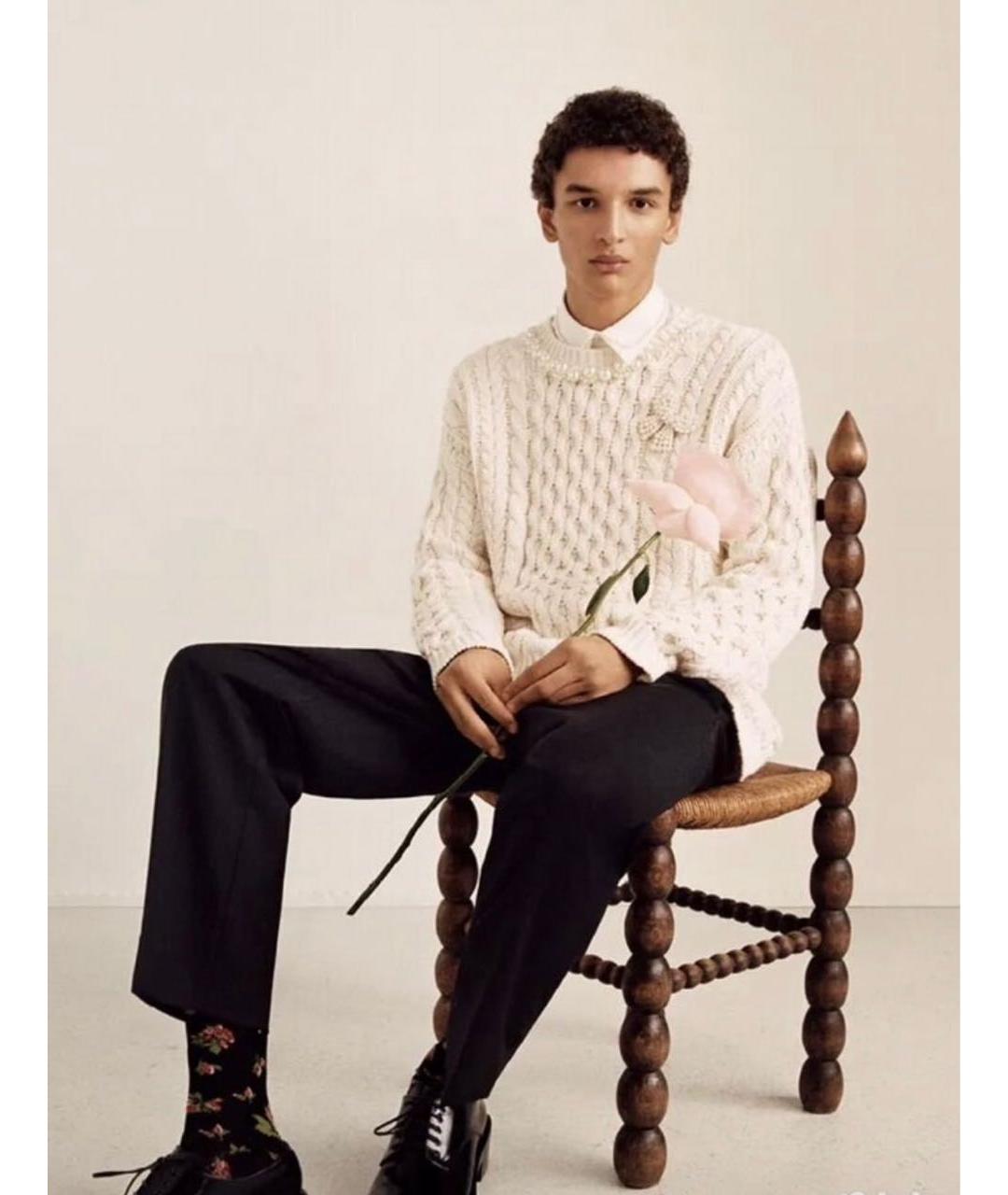 SIMONE ROCHA Белый хлопковый джемпер / свитер, фото 5