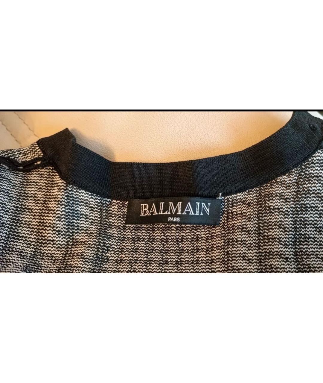 BALMAIN Черное вискозное повседневное платье, фото 3