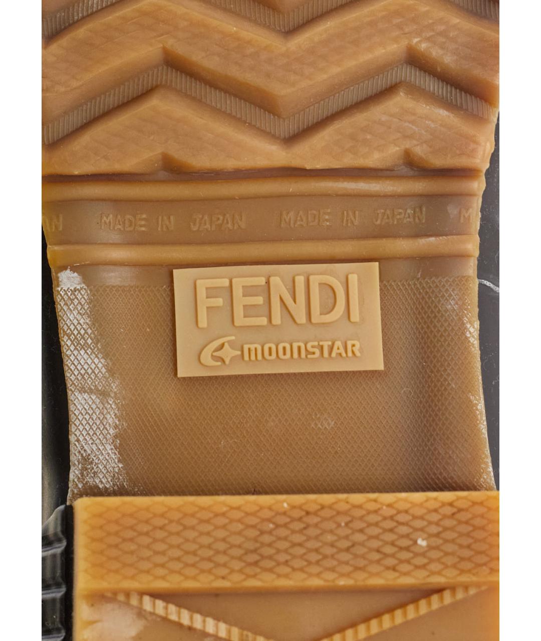 FENDI Коричневые высокие ботинки, фото 5