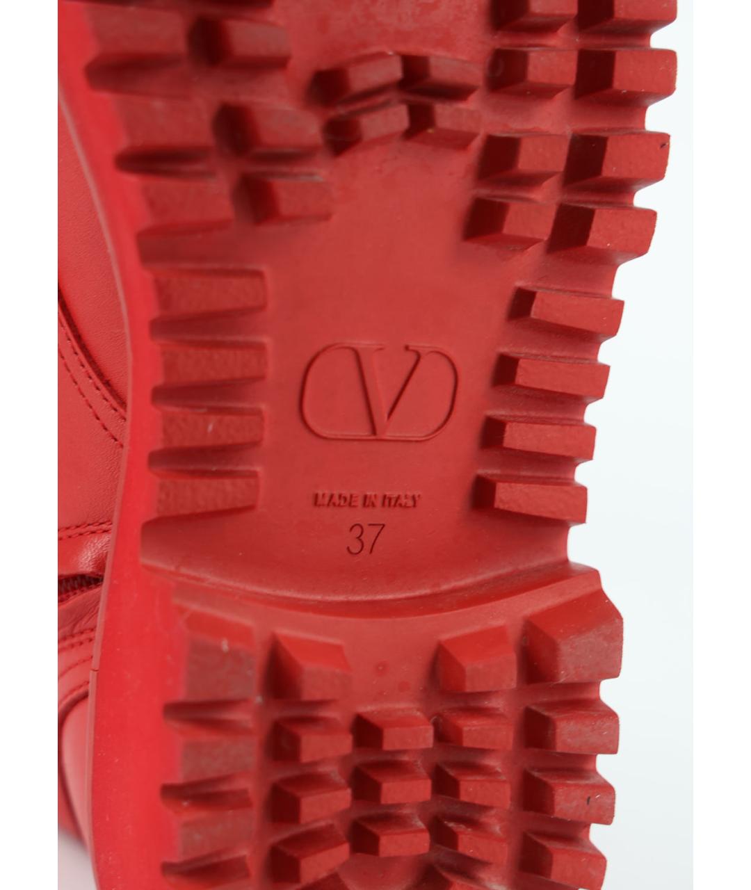 VALENTINO Красные кожаные ботинки, фото 5