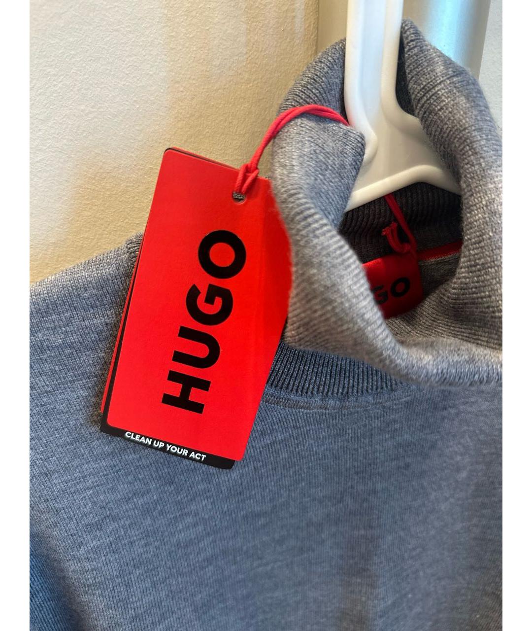 HUGO BOSS Серая шерстяная водолазка, фото 6