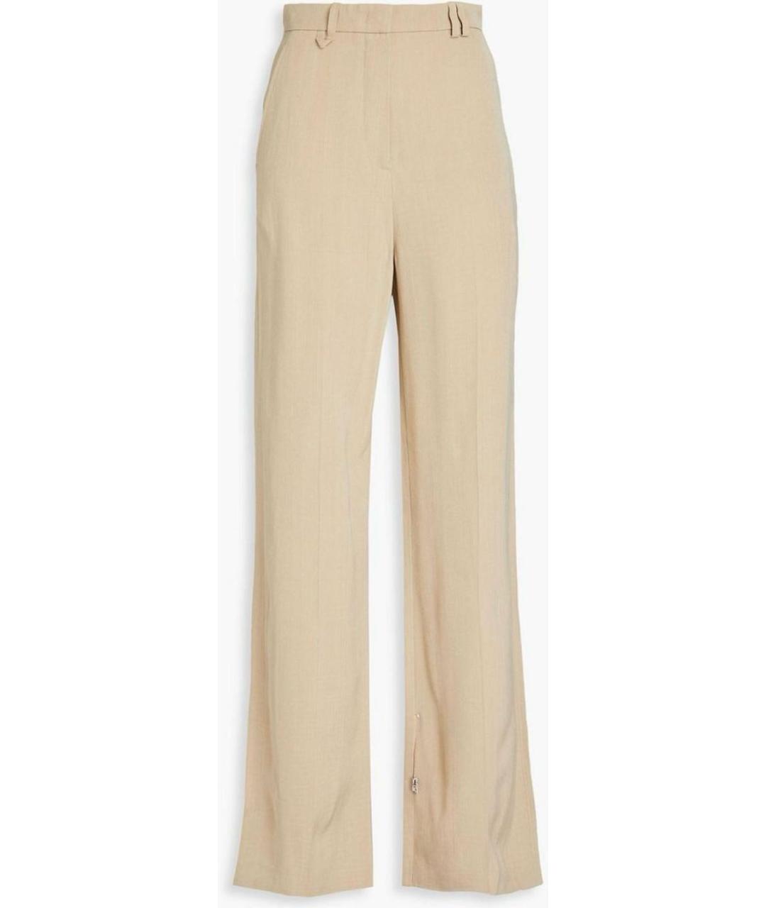 JACQUEMUS Бежевые льняные прямые брюки, фото 9