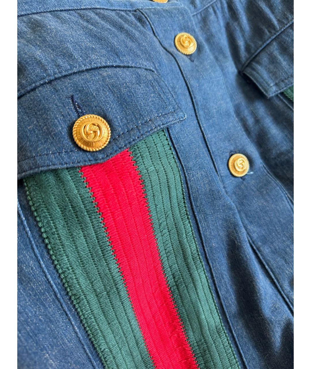 GUCCI Темно-синяя деним юбка миди, фото 5