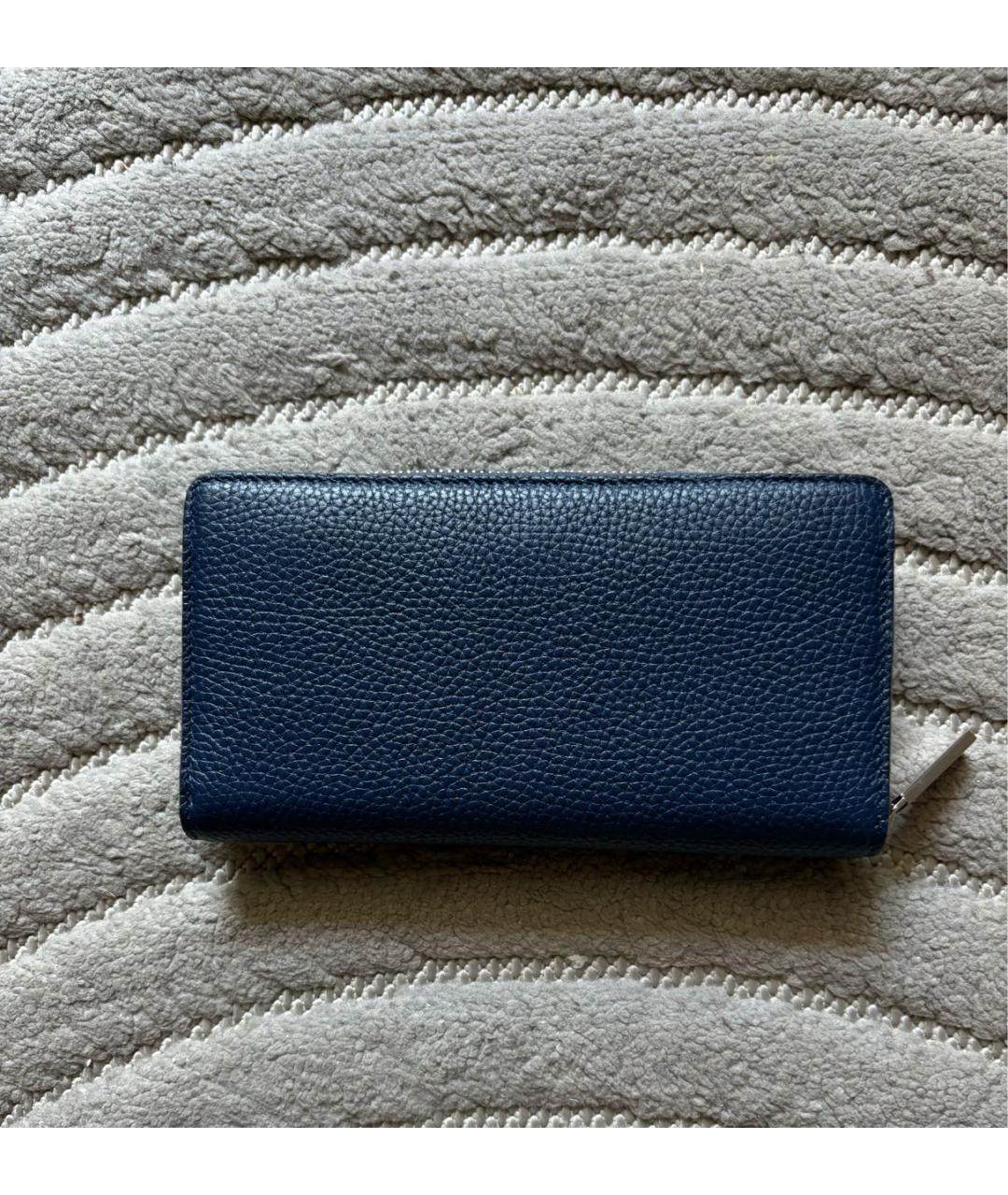 GUCCI Темно-синий кожаный кошелек, фото 2
