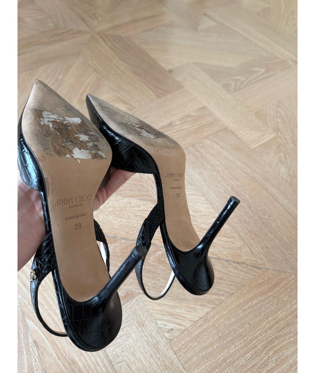 JIMMY CHOO Черные кожаные туфли, фото 6