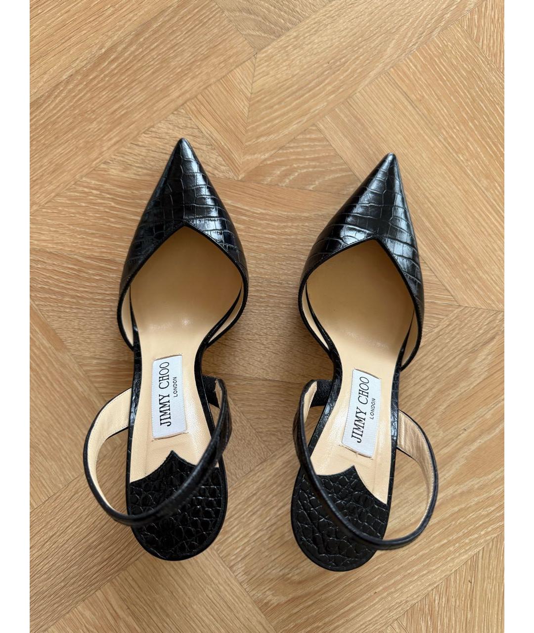 JIMMY CHOO Черные кожаные туфли, фото 4