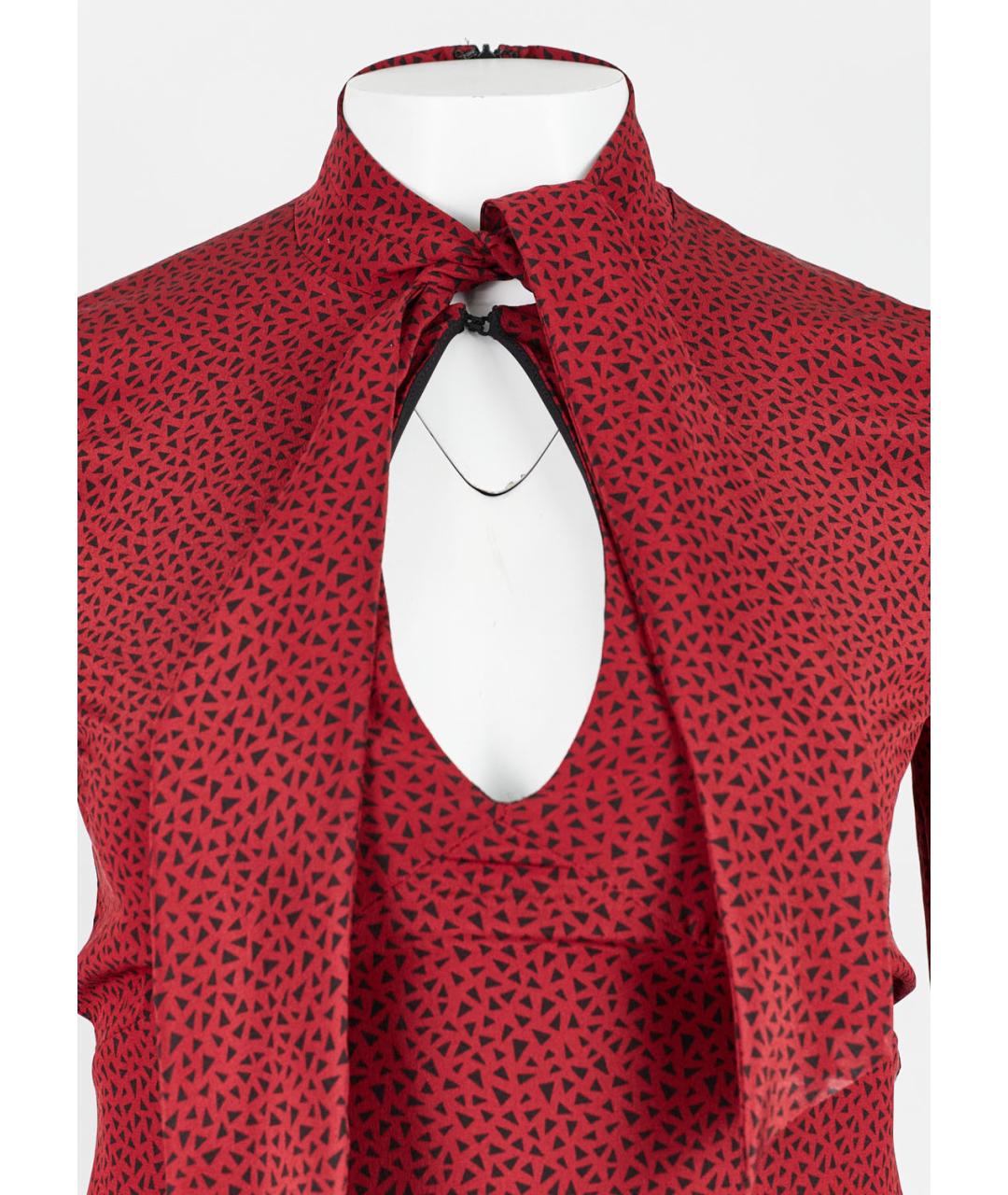 SAINT LAURENT Бордовое шелковое вечернее платье, фото 4