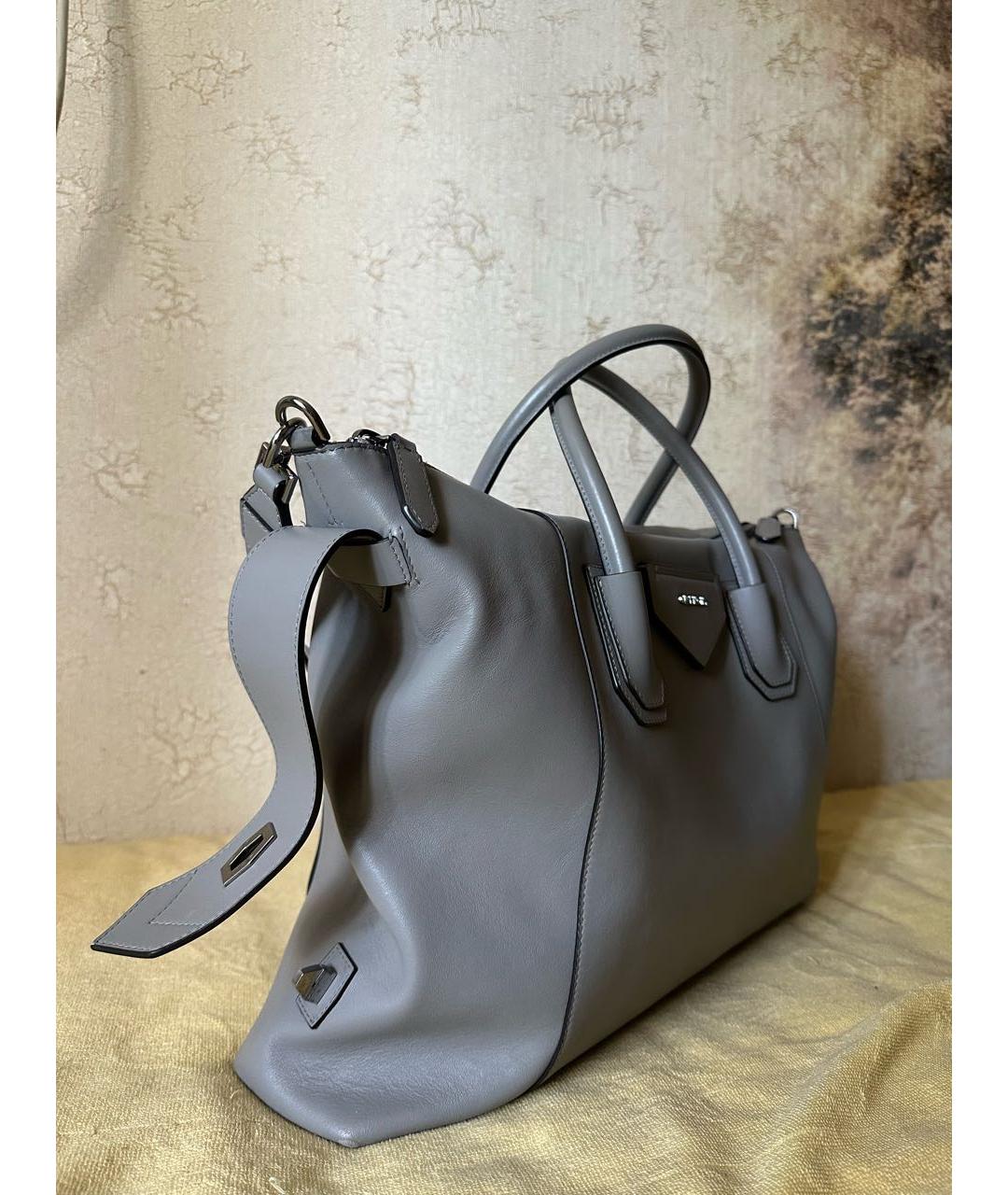GIVENCHY Серая кожаная сумка с короткими ручками, фото 2
