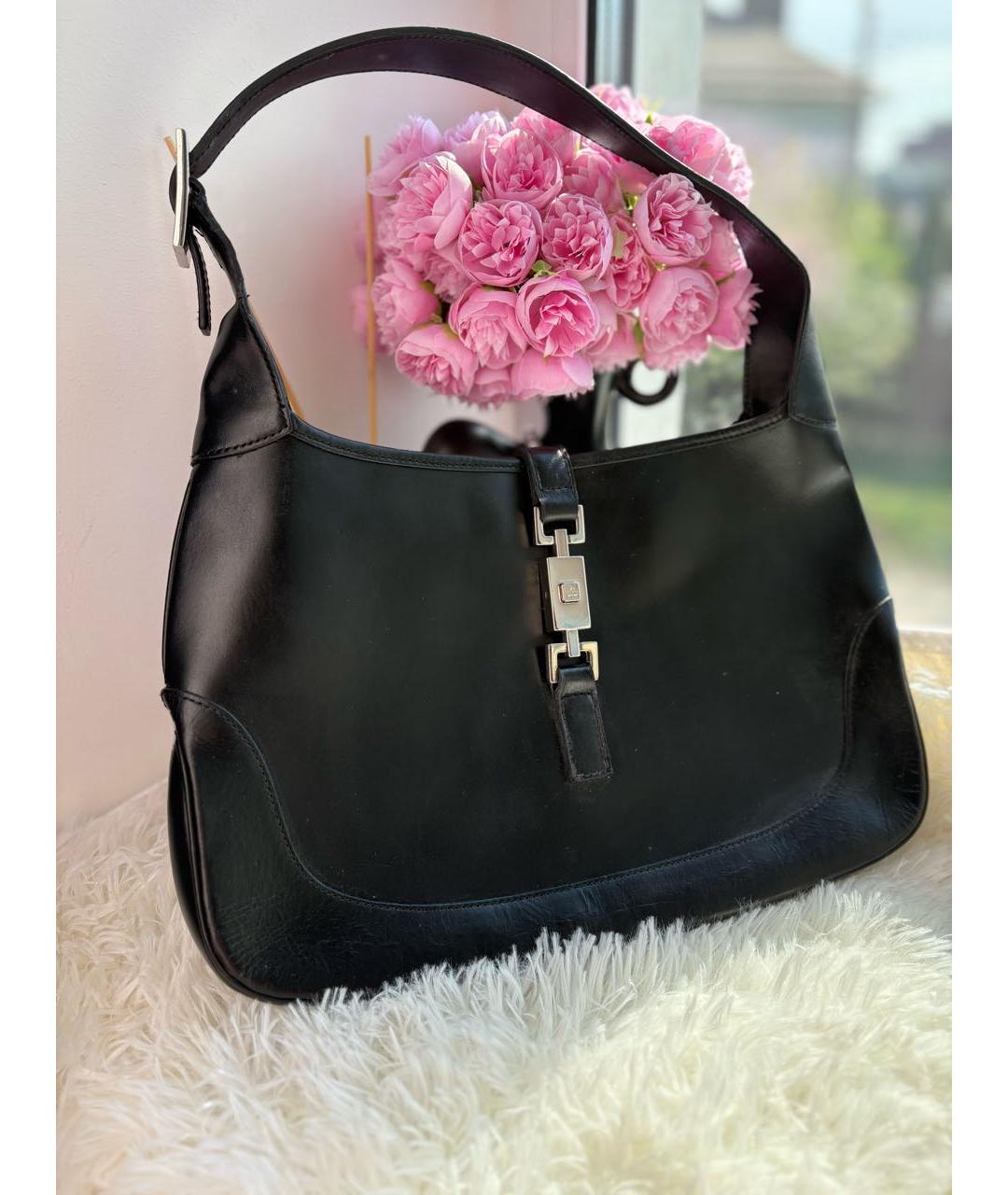 GUCCI Черная кожаная сумка с короткими ручками, фото 3