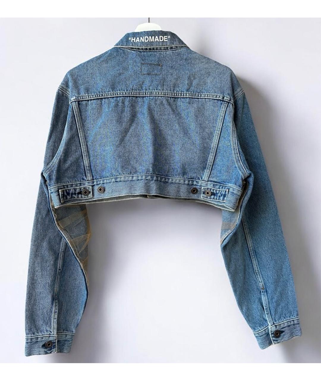 OFF-WHITE Голубая хлопковая куртка, фото 3