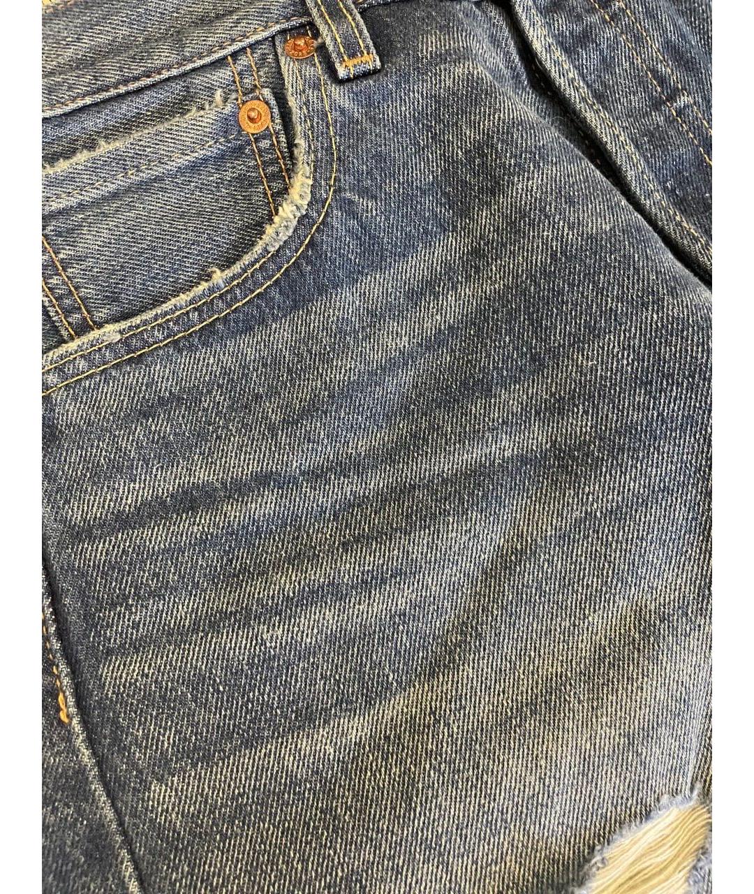 LEVI'S Темно-синие хлопковые прямые джинсы, фото 4