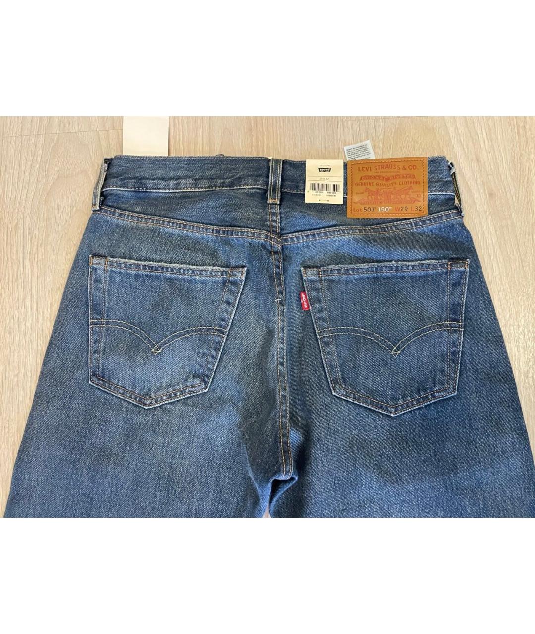 LEVI'S Темно-синие хлопковые прямые джинсы, фото 3