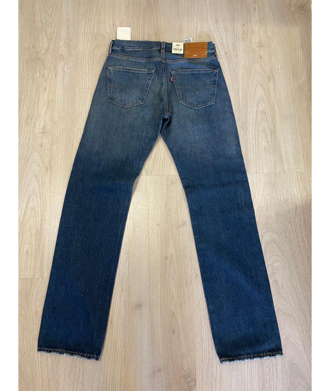 LEVI'S Темно-синие хлопковые прямые джинсы, фото 2