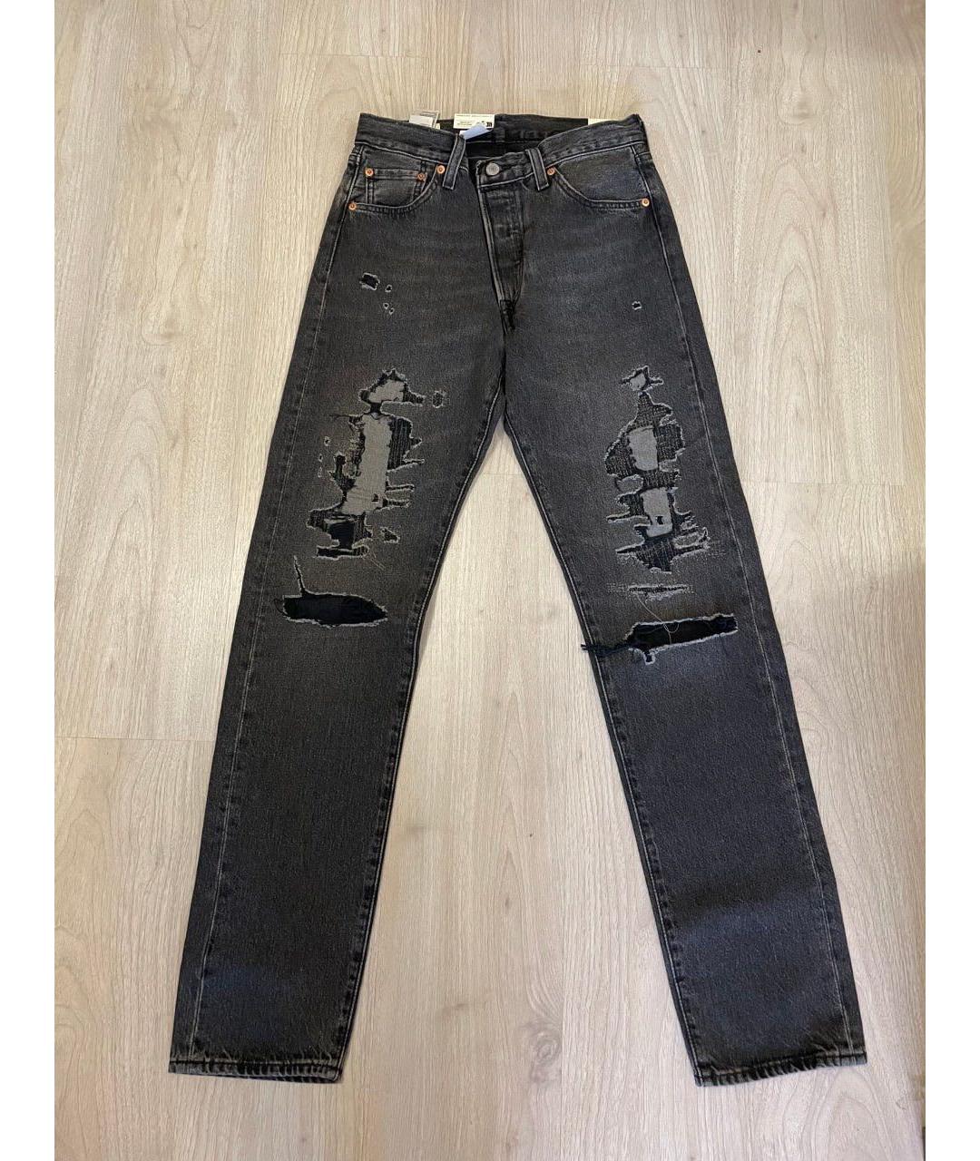 LEVI'S Антрацитовые хлопковые прямые джинсы, фото 7