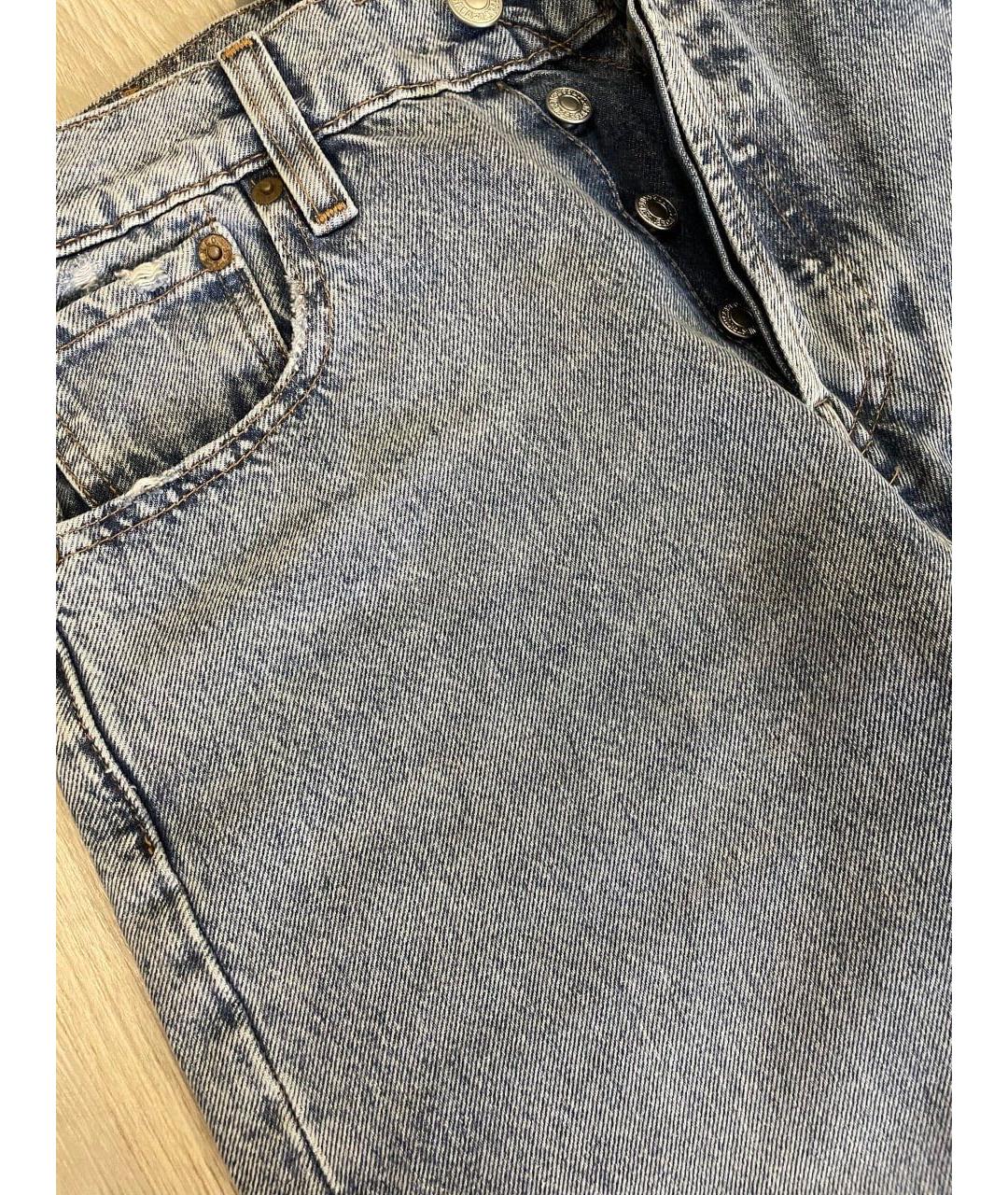 LEVI'S Голубые хлопковые прямые джинсы, фото 4