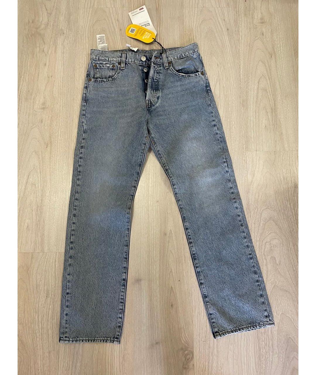 LEVI'S Голубые хлопковые прямые джинсы, фото 6
