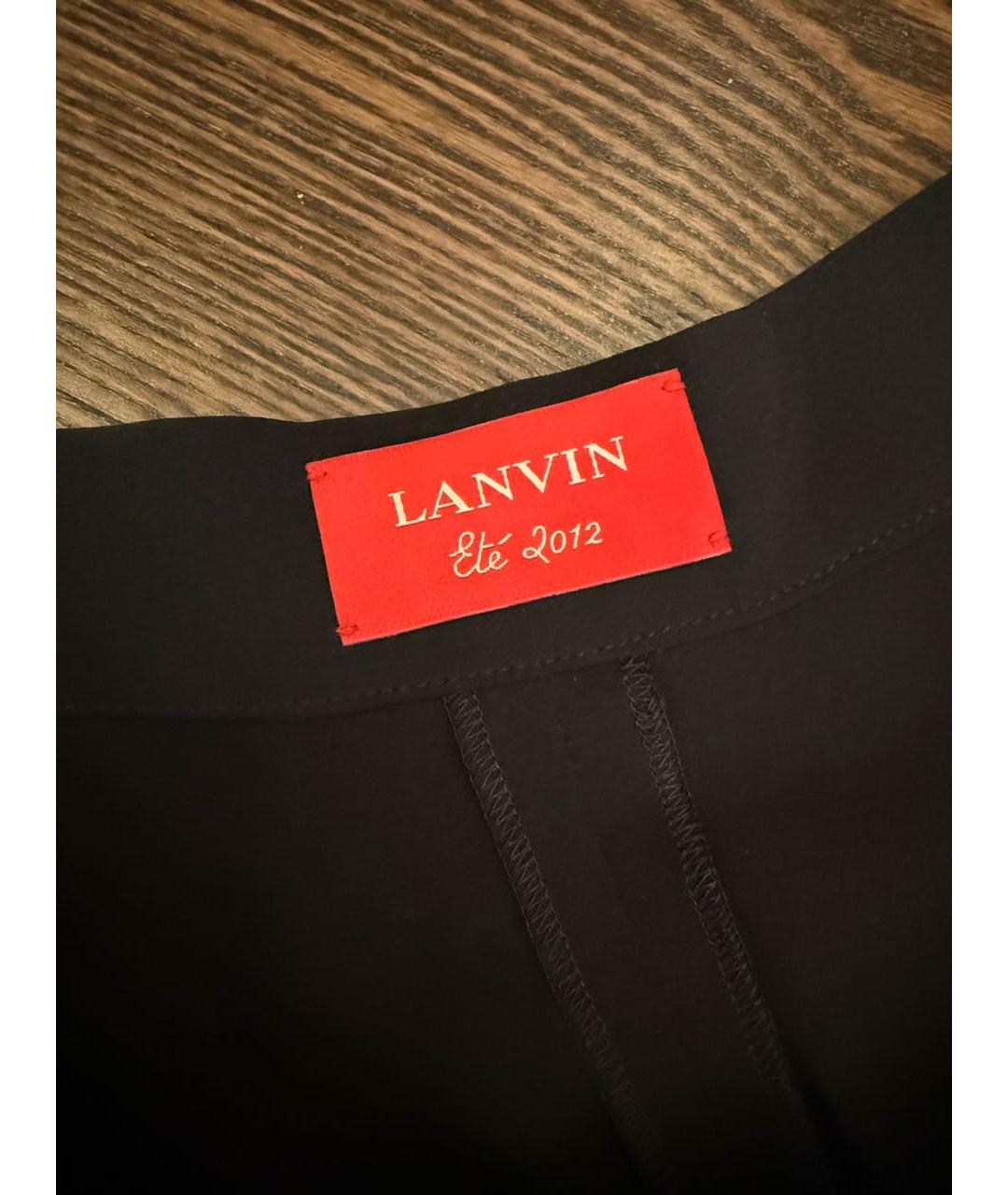 LANVIN Черные шелковые брюки узкие, фото 2