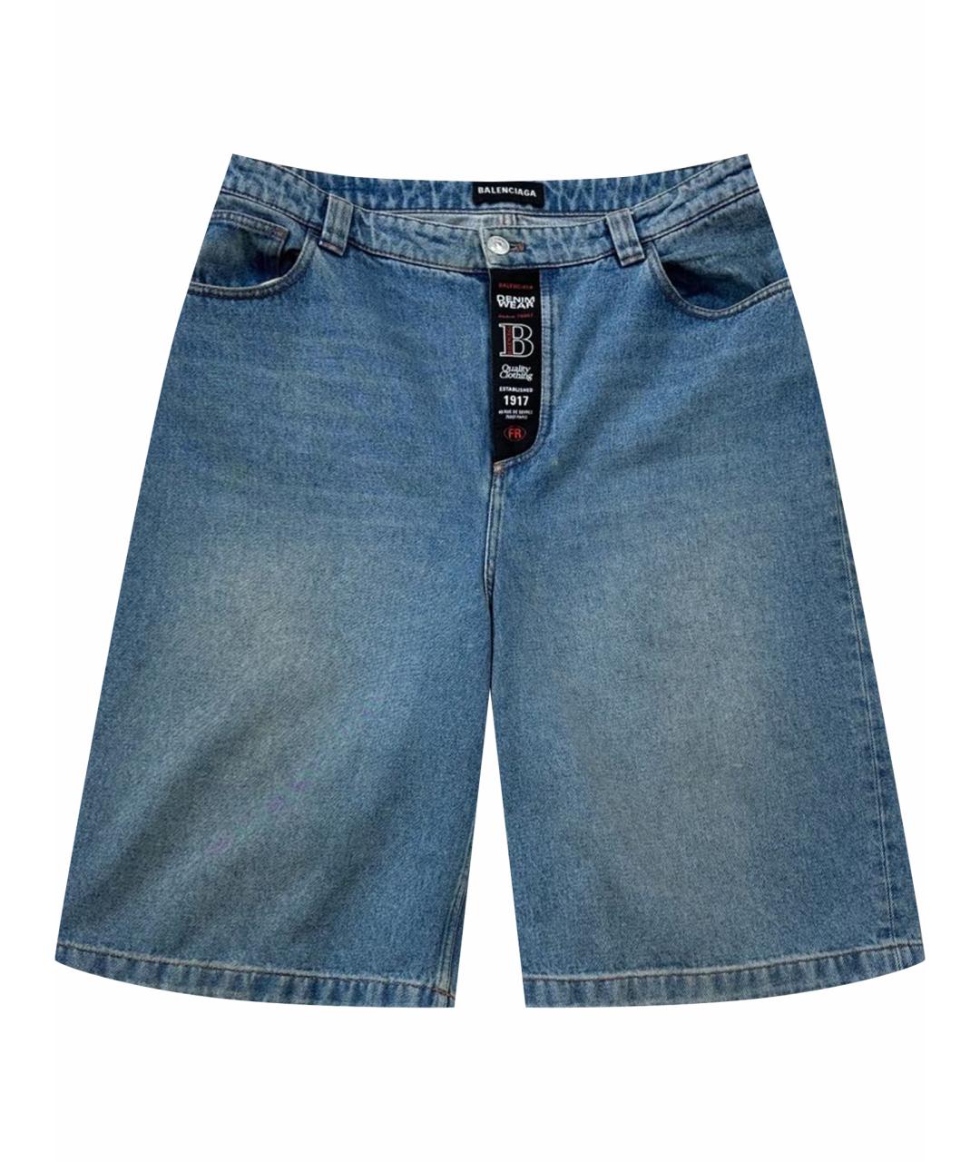 BALENCIAGA Синие деним шорты, фото 1