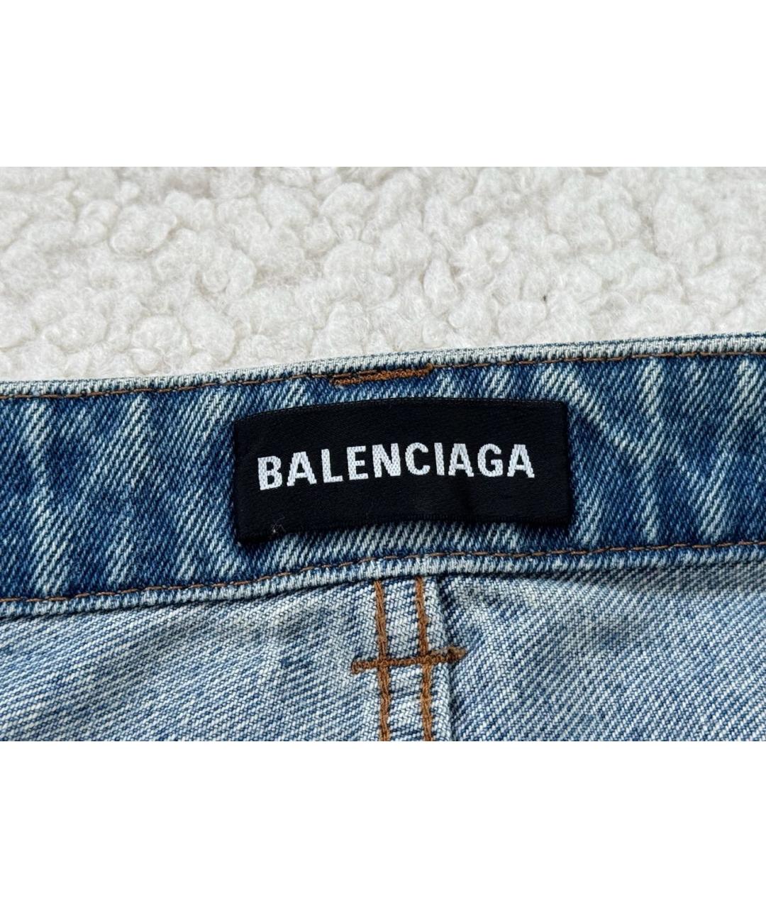 BALENCIAGA Синие деним шорты, фото 4