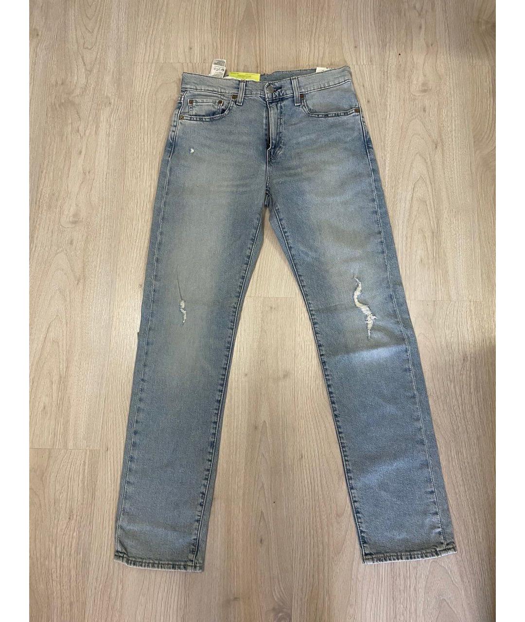 LEVI'S Голубые хлопковые прямые джинсы, фото 5