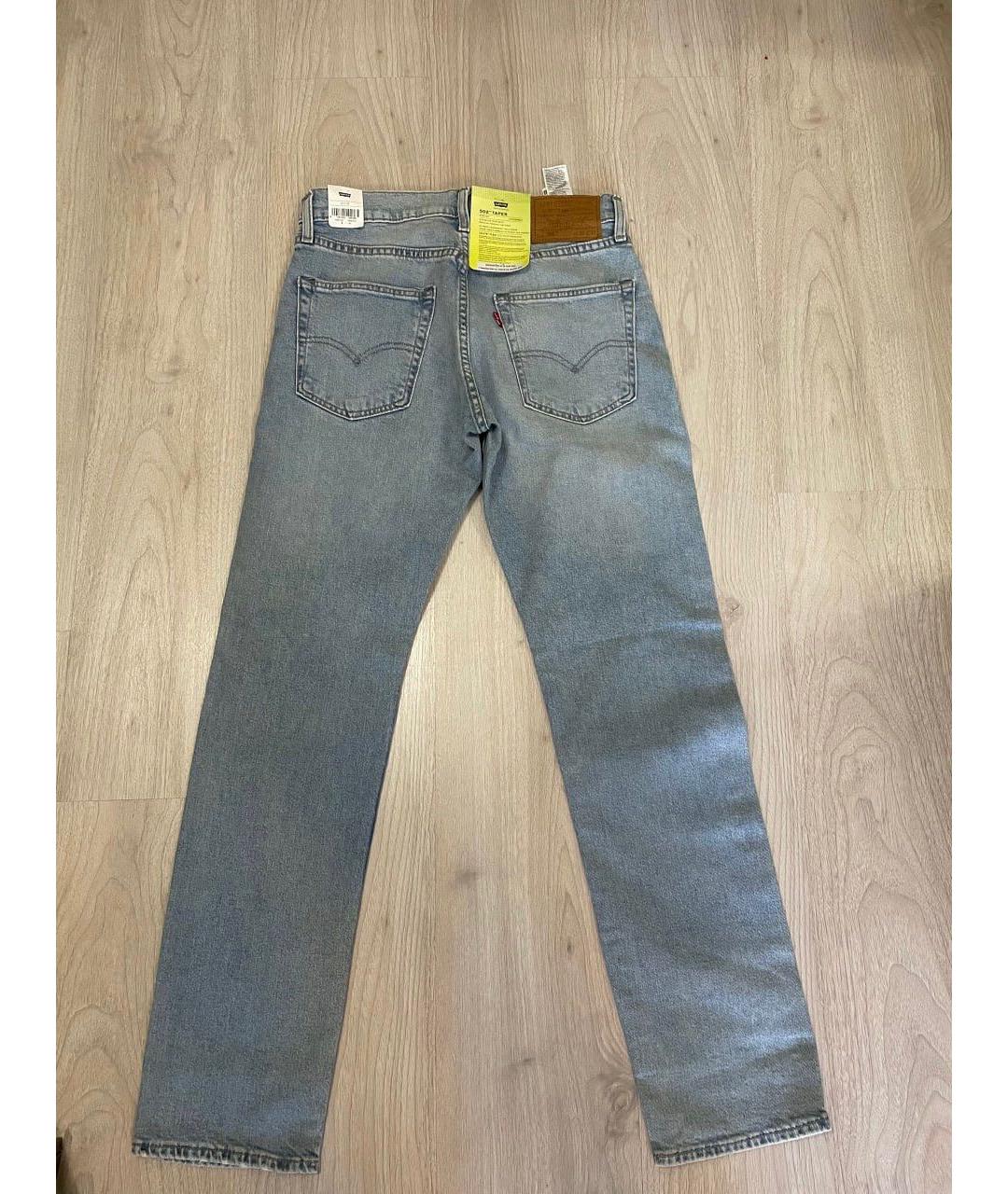 LEVI'S Голубые хлопковые прямые джинсы, фото 2